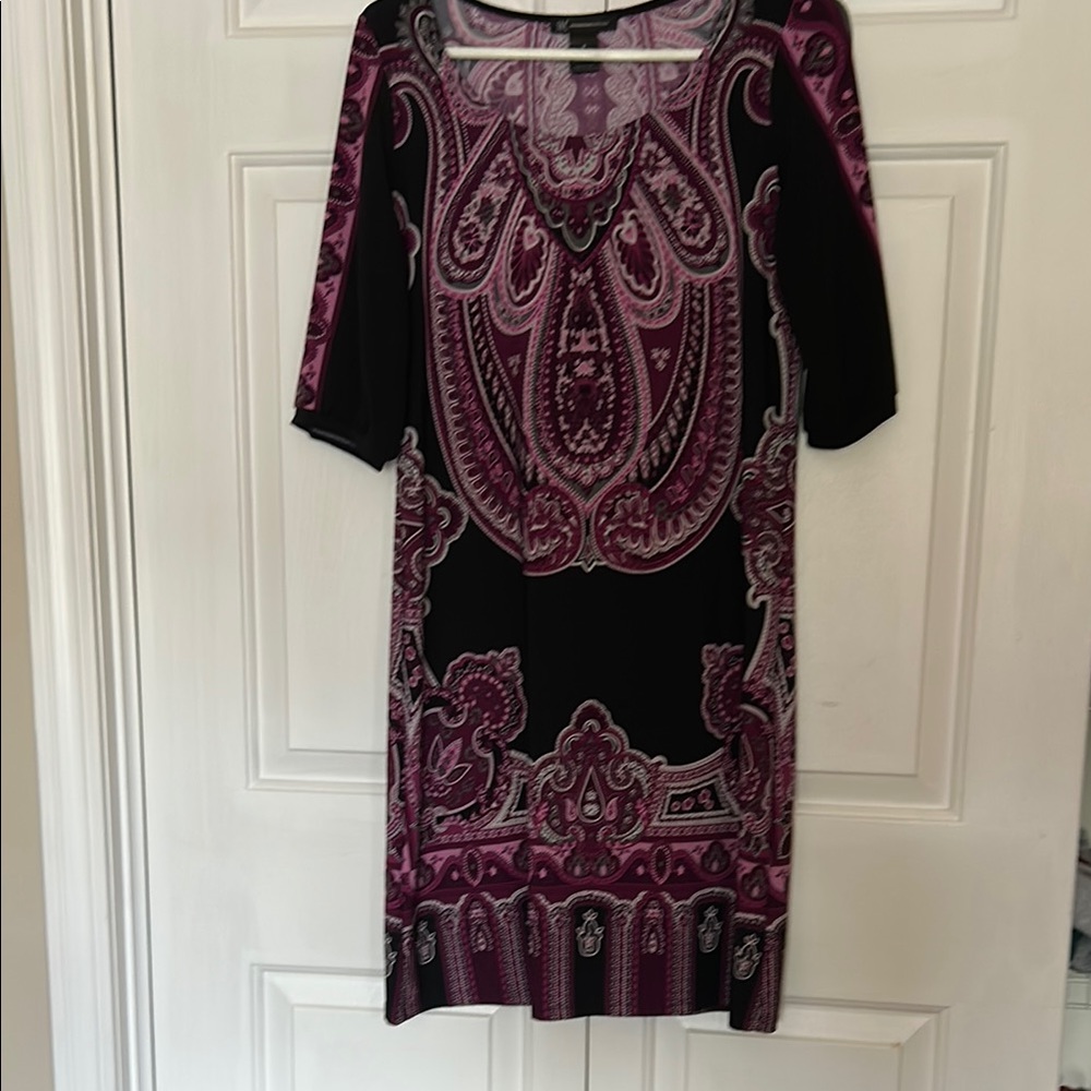 Black Dress with Purple Paisley